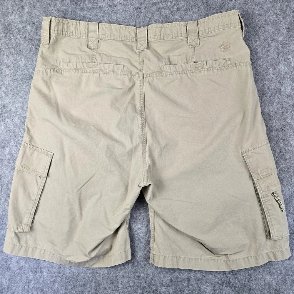 Wrangler Outdoor Shorts Mens 38 Beige Cargo Canvas Utility Pockets Hiking